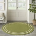 thumbnail image 4 of Nourison Essentials Indoor/Outdoor Green Ivory 4' x round Area Rug, (4 Round), 4 of 11