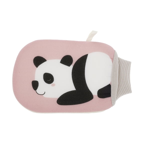 1 Pc Cute Panda Shower Gloves Exfoliating Glove for Bathroom 9.06"x5.51" Pink