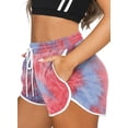 thumbnail image 3 of Womens Workout Shorts with Pockets Tie Dye Athletic Shorts Plain Lounge Shorts, 3 of 5