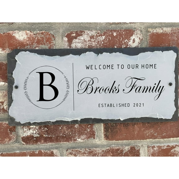 Beautifully Handcrafted and Customizable Slate Home Address Plaque (12"x6", 12"x8", 16"x10" or 18"x8”) Improve the curb appeal of your property with this bespoke house sign.