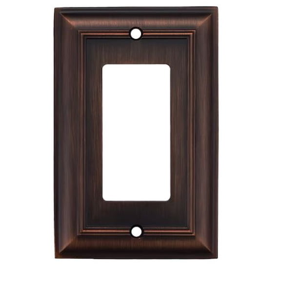 allen   roth Cosgrove 1-Gang Oil-Rubbed Bronze Zinc Indoor Decorator Wall Plate