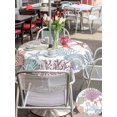 thumbnail image 5 of Outdoor Tablecloth with Umbrella Hole for Patio/Picnic/Party/Camping, Purple Coral Coastal Waterproof Table Cloth Round Cover Washable, Blue Conch Starfish Nautical Ocean (Dia 54"), 5 of 9