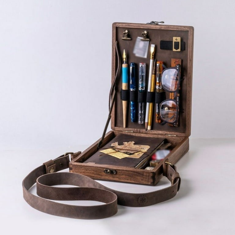 Portable Wooden Box Artist Desktop Case,Wooden Artist Storage Box