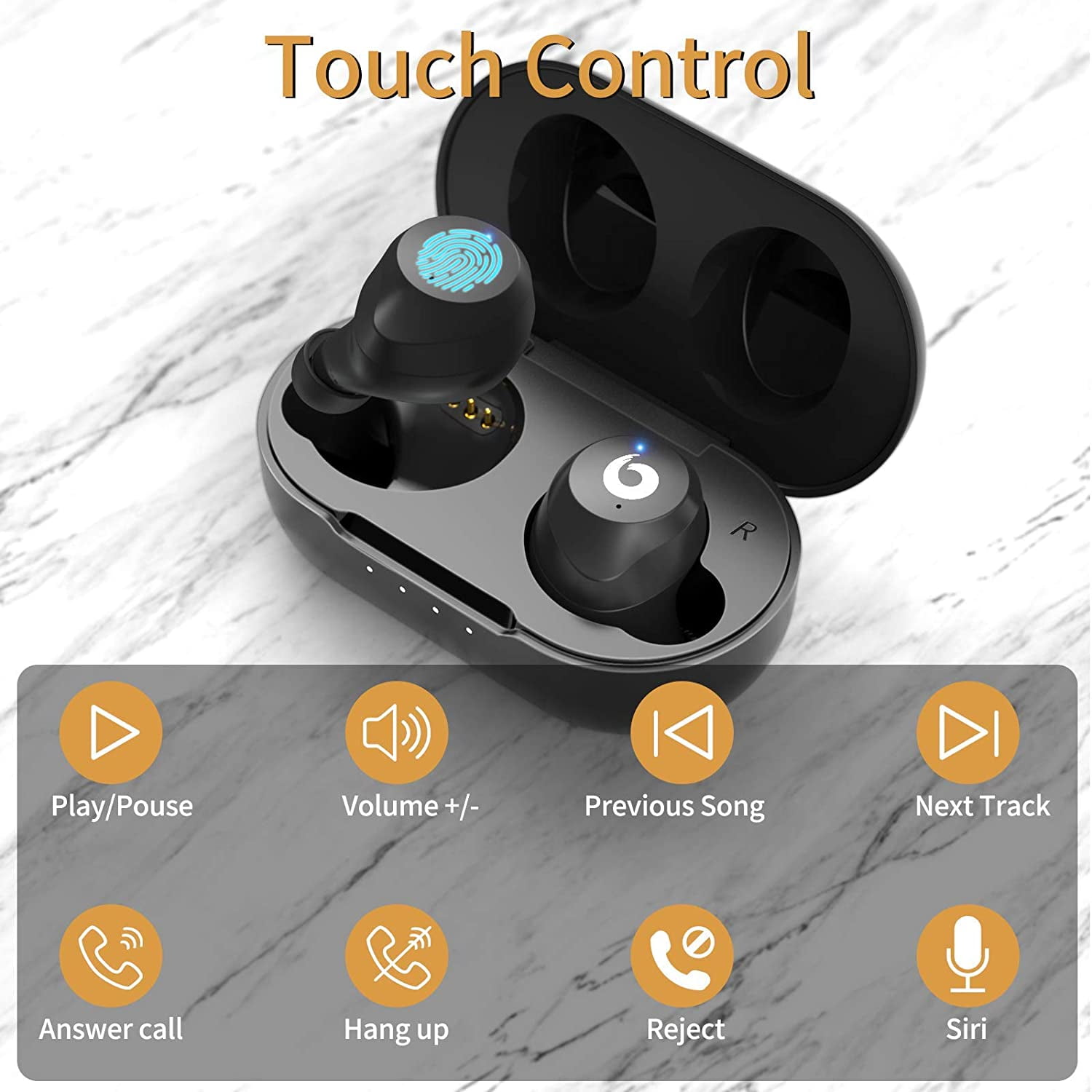 axGear iKanzi Wireless Earbuds Bluetooth 5 Headphones with Charging Case IPX7 Waterproof TWS Stereo Earphones in Ear Hands Free Headset Walmart