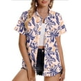 thumbnail image 2 of WCMZJ Hawaiian Shirts for Women Summer Beach Shirt Tropical Shirts Womens Hawaii Button Down Short Sleeve Blouses Button Up Tops Pink XXXL, 2 of 6