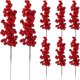 thumbnail image 1 of unbranded 8Ud Flor Artificial Roja Con Hojas Para De Y Ambiente, 1 of 7