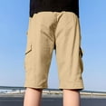thumbnail image 6 of Cethrio Kids Boys Cargo Shorts, Summer Cotton Elastic Waist Shorts with Pockets Khaki Size 8-9 T, 6 of 8