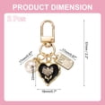 thumbnail image 2 of 2 Piezas Llavero Corazón Encanto para Mujeres, Encanto de Bolsa de Metal con Corazones, Tulipanes y Perlas para Llavero (Negro/Blanco/Dorado), 2 of 6