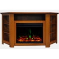 Cambridge Stratford Electric Fireplace Heater with 56In. Teak Corner