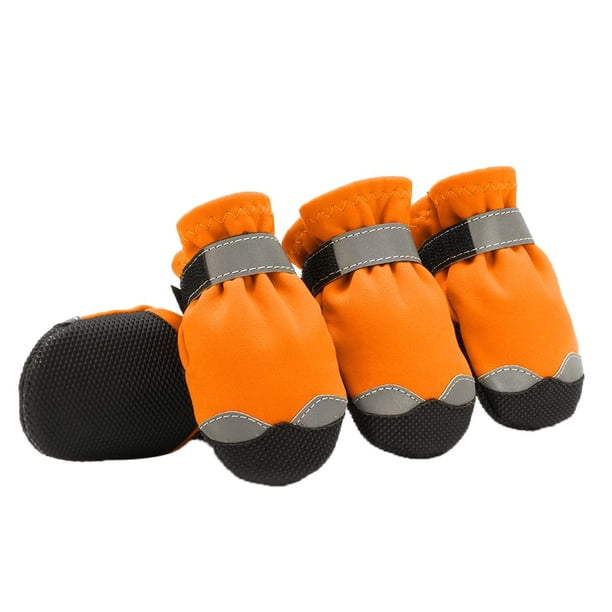 4 Piezas de para Perros, Botas Antideslizantes, Impermeables, Protectores de Patas para Mascotas, para Perros Naranja-s Salvador Zapatos para perros para mascotas Botas