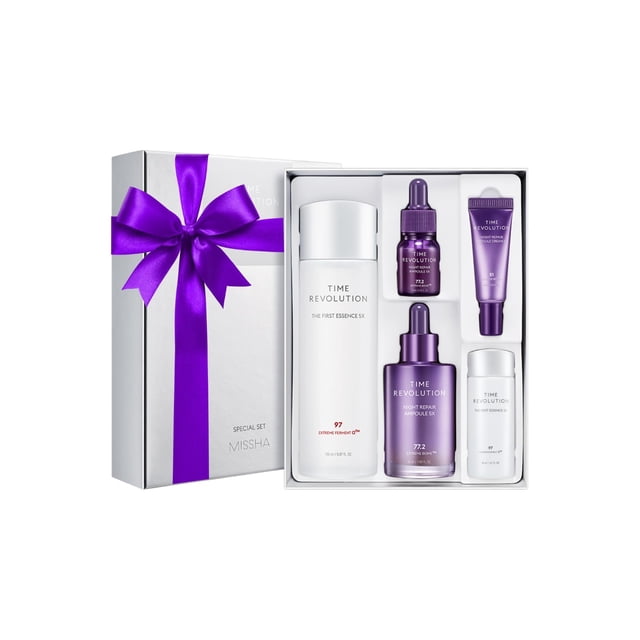 Set de regalo MISSHA Time Revolution The First Essence 5X y Night Repair Ampoule 5X