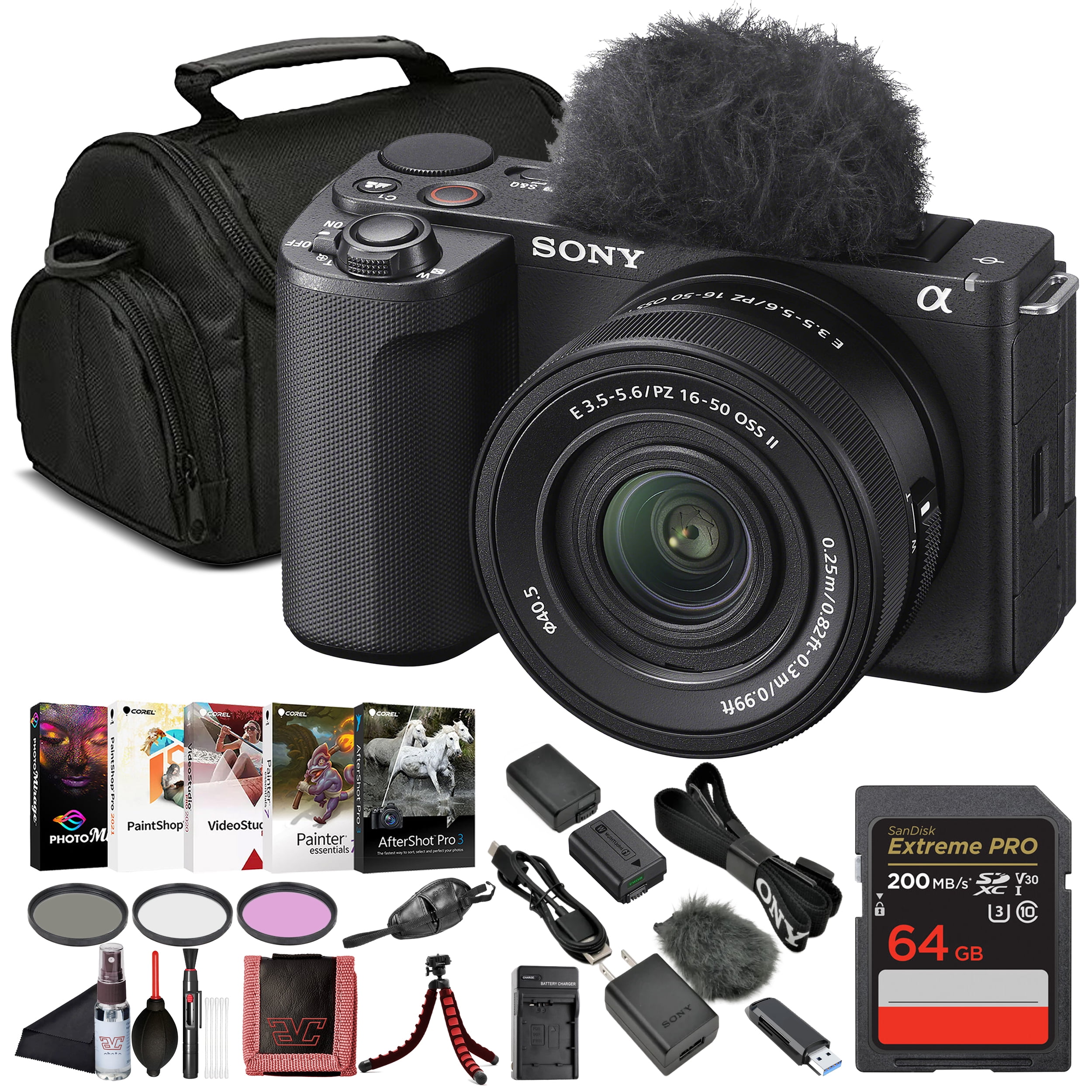 Sony ZV-1 4K HDR Vlogging Camera, Flip Screen, YouTube Kit, Double