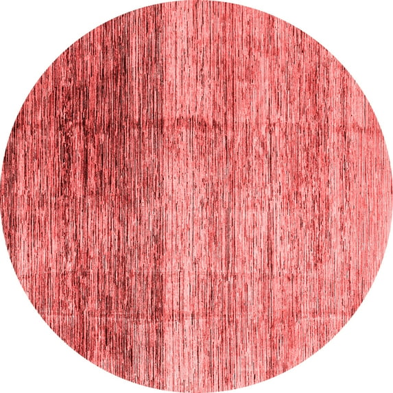 Ahgly Company Indoor Round Abstract Red Modern Area Rugs, 3' Round
