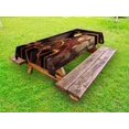 thumbnail image 1 of Industrial Outdoor Tablecloth, Steam Pipes and Pressure Gauger Vintage Style Damaged Timeworn Engine, Decorative Washable Fabric Picnic Tablecloth, 58 X 104 Inches, Bronze Dark Orange, by Ambesonne, 1 of 2