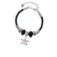 thumbnail image 2 of Delight Jewelry Silvertone Skull and Crossbones with Pink Crystals Granddaughter Celtic Knot Leather Bead Bracelet, 7"+2" Extender, 2 of 4