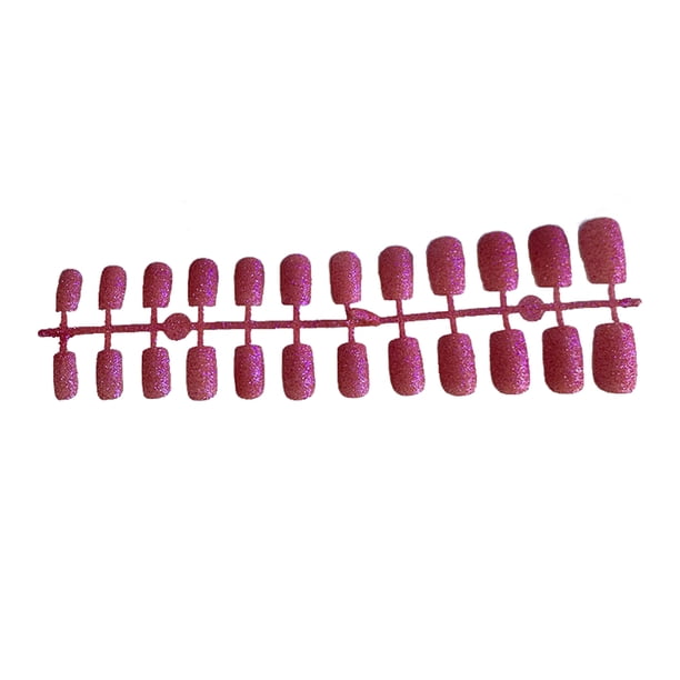 sweethay 24 Uds. De uñas postizas con purpurina, puntas de uñas artificiales de punta plana, parche elegante para uñas, decoración de Type1 NO1