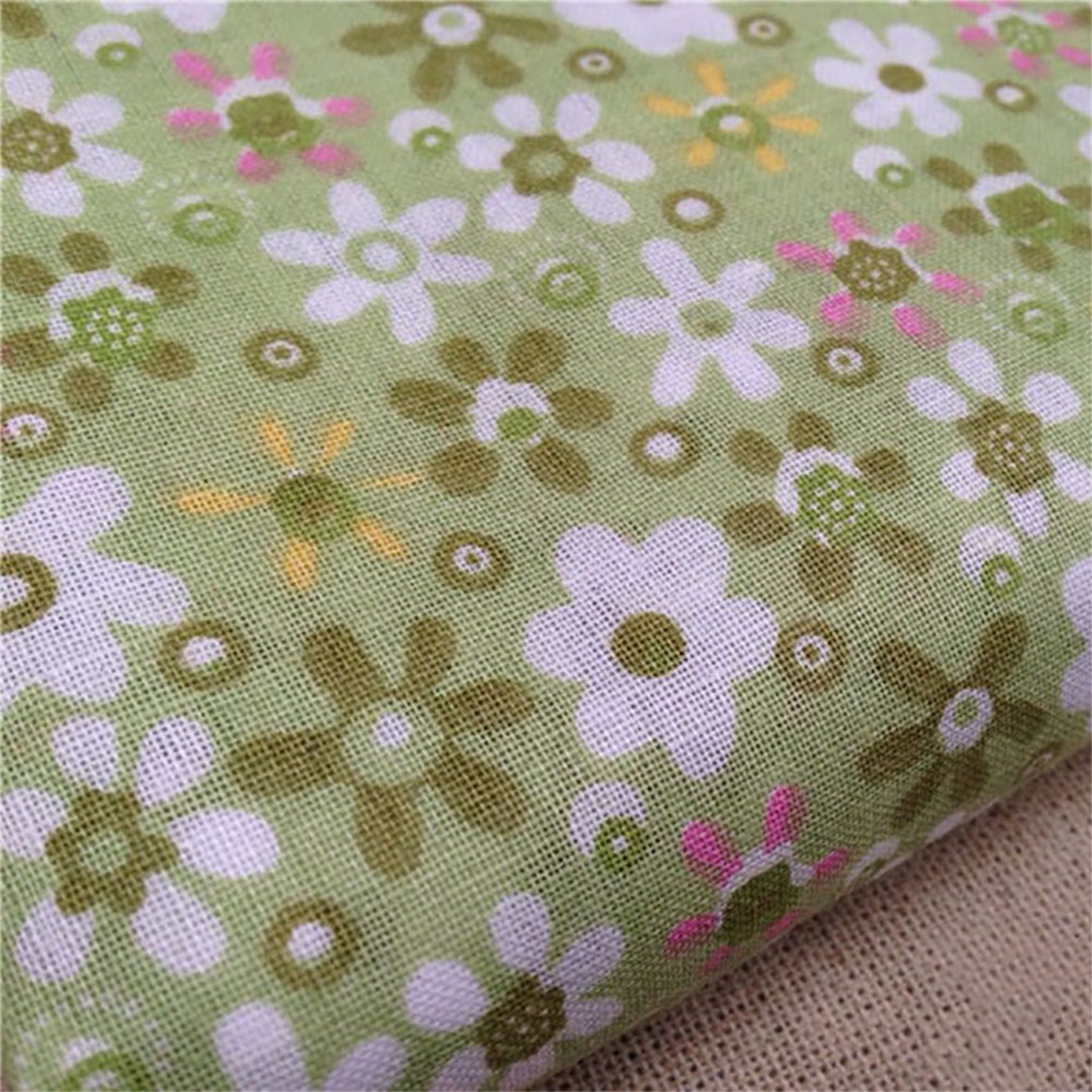SPRING PARK 7Pcs/Set Soft Floral Print Cotton Cloth Fabric Hand Craft Sewing Material for DIY Handmade - image 4 of 7