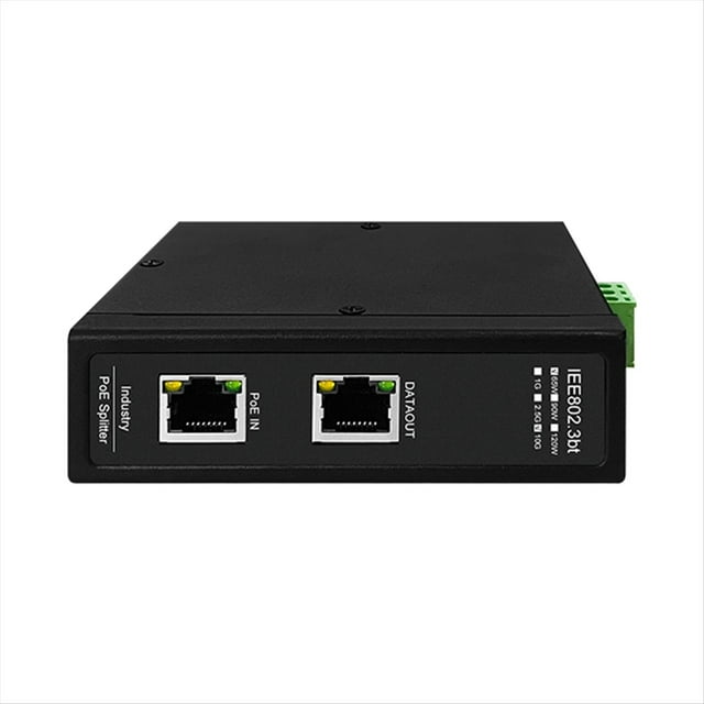 10Gbe Industrial POE Splitter Port Isolation Optional Power Outputs 60W 6KV Surge Protection DC Outputs 24V