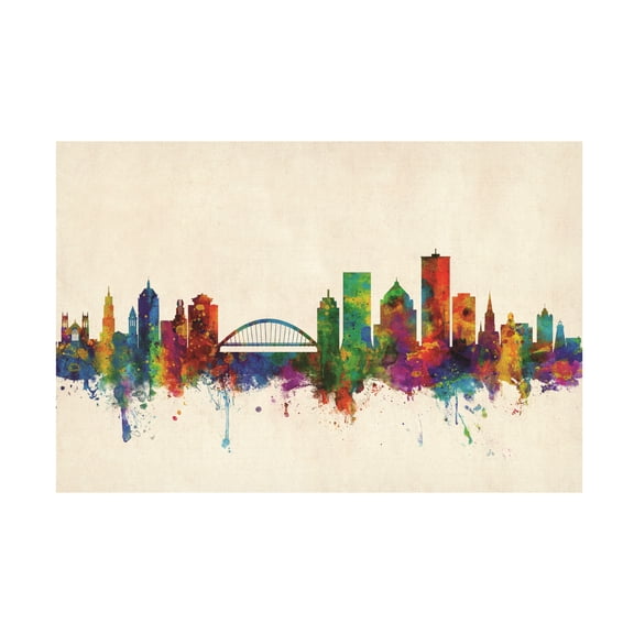 Trademark Fine Art Michael Tompsett Rochester New York Skyline Canvas Wall Art - 12x19