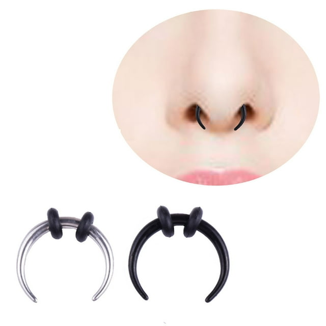 Unisex C Shape Septum Buffalo Taper Expander Piercing Nose Ring Stud Jewelry
