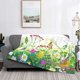 thumbnail image 2 of Fotbe Plants and Insects Manta de Franela con Estampado, Manta Ultrasuave para Cama, Sofá, Auto, Hipoalergénica y Antibolitas-80"x60", 2 of 6