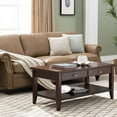thumbnail image 3 of Leick Home 10504 Laurent Two Drawer Coffee Table with Shelf, Chocolate Cherry, 3 of 18
