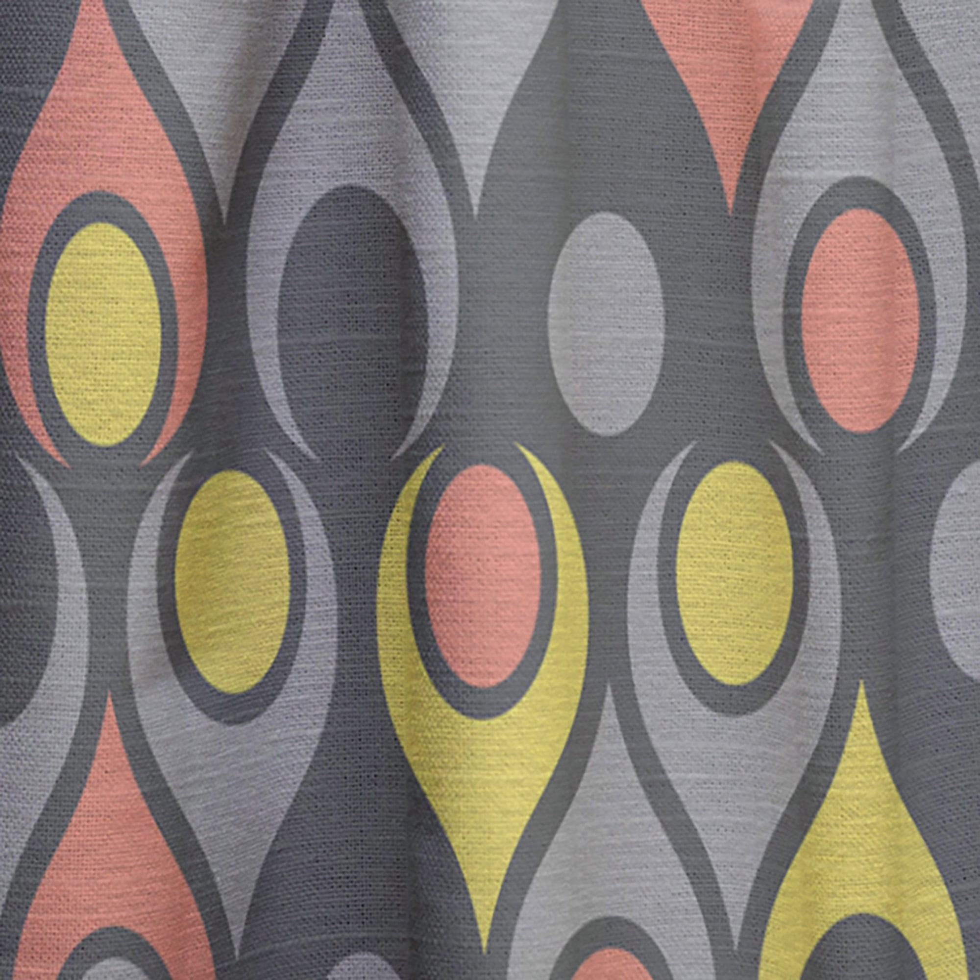 Designart 'Abstract Retro Drops I' Mid-Century Modern Curtain Panel