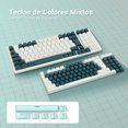 thumbnail image 2 of Spanish Mechanical Gaming Keyboard with Ñ Key, 90% Compact Hot Swappable Brown Switch, White Backlit, Wired USB C with Numpad, White Dark Blue for PC Office, 2 of 10