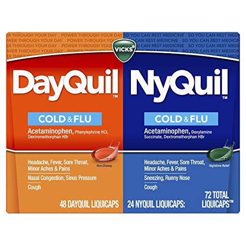 Vicks Dayquil and Nyquil Cough, Cold and Flu Relief, 72 LiquiCaps (48