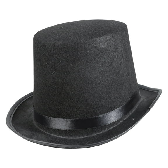 Black Polyester Felt Top Hat Magician Hat Gentleman Hat Party Costume Accessories Size Fits Most Adult Kids