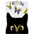 thumbnail image 2 of FMSHPON Hipster Butterfly Black Cat Clipboard Hardboard Wood Nursing Clip Board and Pull for Standard A4 Letter 13x9 inches, 2 of 8