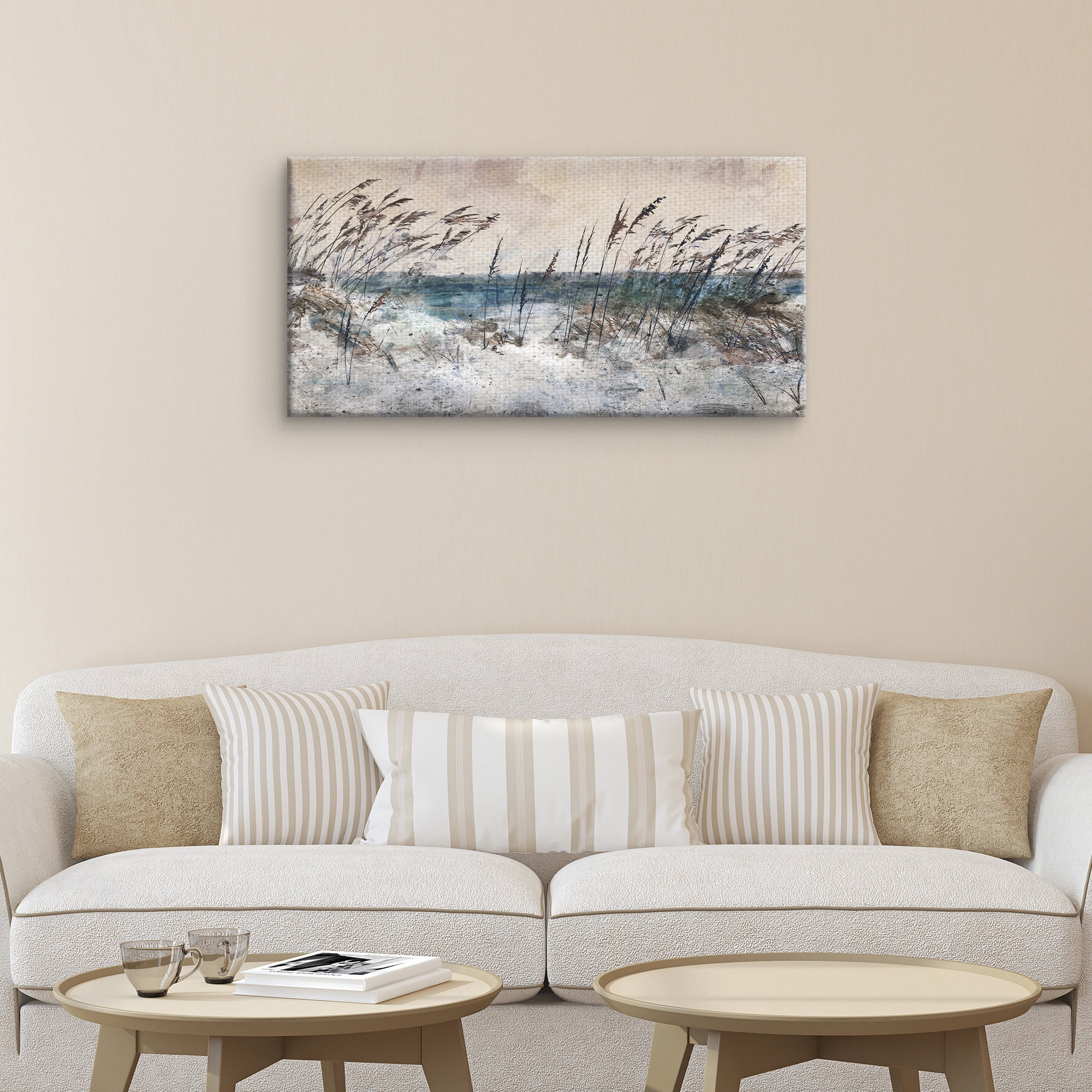 Masterpiece Art Gallery Morning Seas Grass Light By Studio Arts Canvas Art Print 17" x 34"