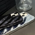 thumbnail image 4 of Cute Curly Wave Case for iPhone 15 6.1 inches,Water Ripple Phone Case Slim Shockproof Satin Glossy Cover for Girls Women Silicone 3D Non-Slip Case-Metallic Silver, 4 of 12