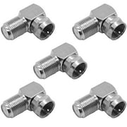 Seismic Audio 5 Pack of Silver Coax SMA Female to Right Angle Male Cable Adapters 90 degree - SAPT501