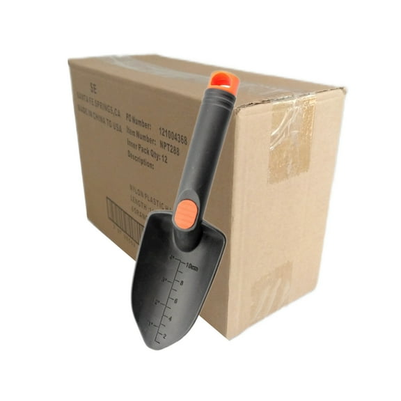 Box of 12 Plastic Hand Shovels | 11" BLACK