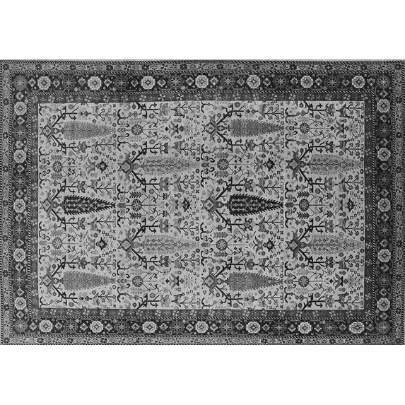 Ahgly Company Indoor Rectangle Oriental Gray Industrial Area Rugs, 8' x 12'