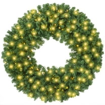 Casafield 60 Inch Pre-Lit Artificial Christmas Wreath with LED Lights Indoor/Outdoor Holiday Décor