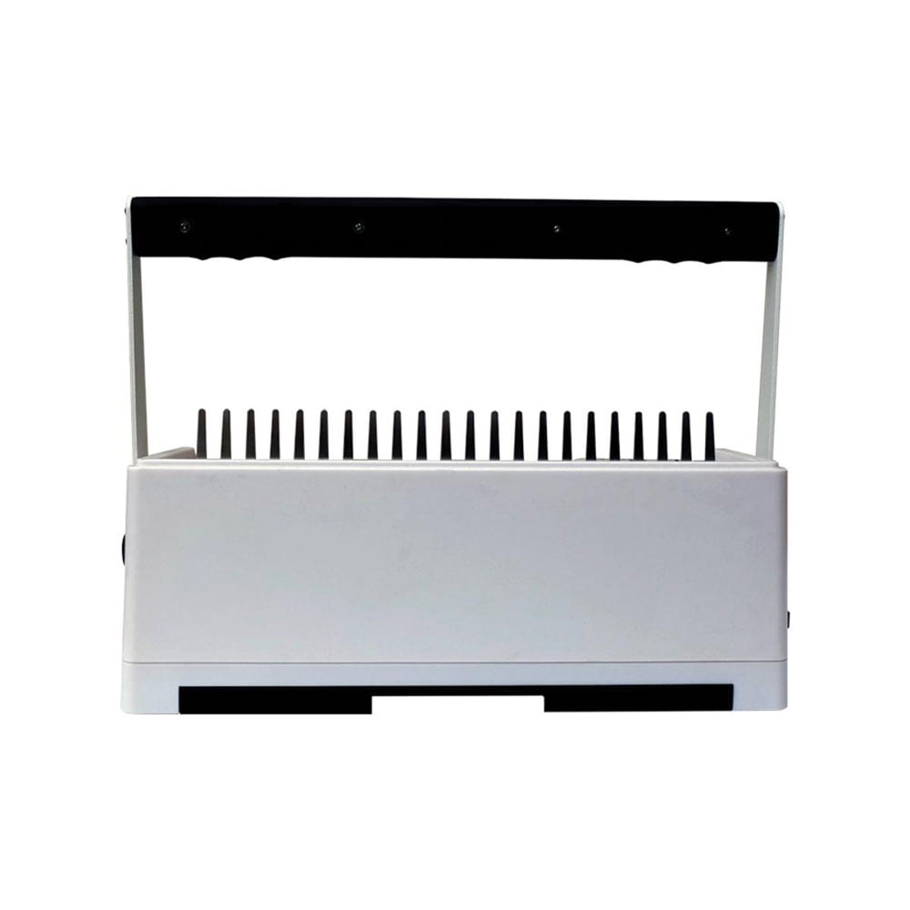 TB-C20A: TruBind Manual Spiral Coil Binding Machine, Manual Punch, Manual Comb Spreader/Closer, Disengageable Pins, White and Black
