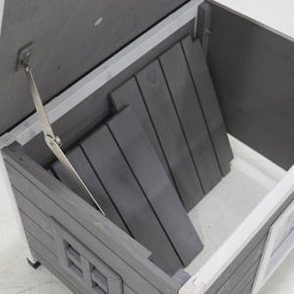 Weatherproof Wooden Cat House - Indoor Outdoor Shelter for Cats, Rabbits, Small Dogs with Asphalt Roof