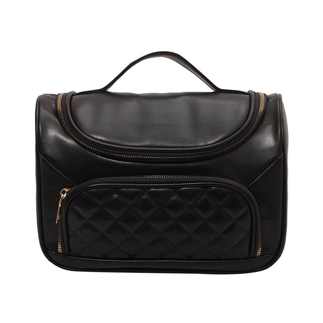 Bolsa de maquillaje de viaje, bolsa de maquillaje, caja organizadora de maquillaje, bolso de mujer grande con tapa superior abierta de par en par