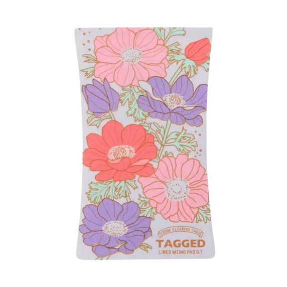 Tagged Outdoor Memo Pad: 2-3/5 in. x 4.4 in. (Purple Flowers)