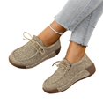 thumbnail image 2 of IEMIEMIEM Women’s Canvas Loafers Breathable Lace-Up Platform Casual Soft Comfort Walking Shoes Lightweight Non Slip Wedge Sneakers for Daily Outdoor Travel Work All Day Standing Wear Khaki 7 Wide, 2 of 6