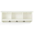 thumbnail image 3 of Crosley Furniture Brennan Wood 3 Cubby Wall Mounted Coat Rack in White, 3 of 5