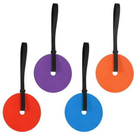 Uxcell Soccer Goal Target, Agility Hockey Shooting Goal Target Discs with 16 Straps Training Equipment, 16 Pcs & Rubber & Red/Blue/Purple/Orange -Fit For(Lacrosse Soccer Baseball