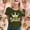 Army Green, variant on Womens T Shirts Letter Print Short Sleeve Crewneck Bride Theme Top Women Blouse Army Green XL