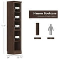 thumbnail image 3 of VAUXHILL & CO. Halston Narrow Bookcase, Adjustable Storage Shelving Unit, Dark Cherry, 3 of 11