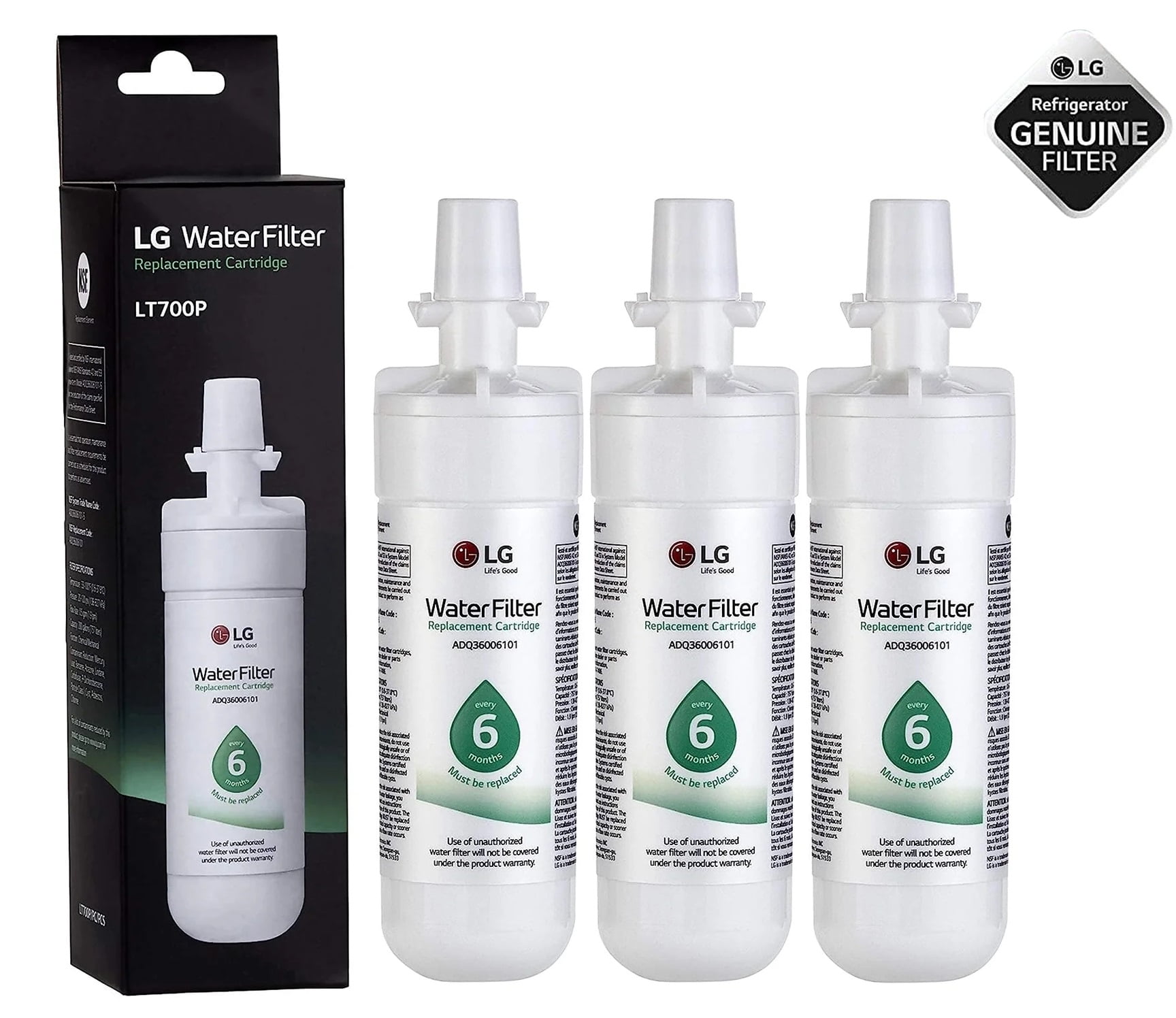 AQUACREST LT700P Refrigerator Water Filter - NSF Certified, Compatible With LG LT700P & Kenmore 9690 2 thumbnail image
