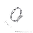 thumbnail image 2 of PAMTIER Interwoven Stainless Steel Ring for Women Braided Design Stackable Cute Minimalist Jewelry Silver Size 6, 2 of 5