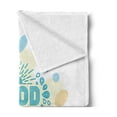 thumbnail image 2 of Chill Soft Flannel Fleece Throw Blanket, Ocean Inspired Sun Sea Water Drops Color Blots Summer Holiday Beach, Cozy Plush for Indoor and Outdoor Use, 50" x 70", Turquoise Yellow Pink, by Ambesonne, 2 of 5