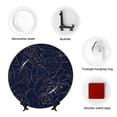 thumbnail image 4 of Wukai Navy Dark Blue Print Decorative Plate for Display,Bone China Decorative Plate, Ceramic Dinner Plate with Stand, Vertical Ceramic Plate-6in, 4 of 6
